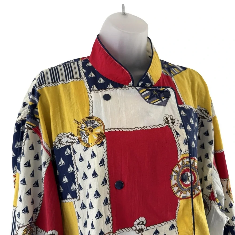 Vintage Liz Sport Jacket Womens XL Nautical Sailboat Windbreaker 80s Yacht Club - Picture 3 of 16